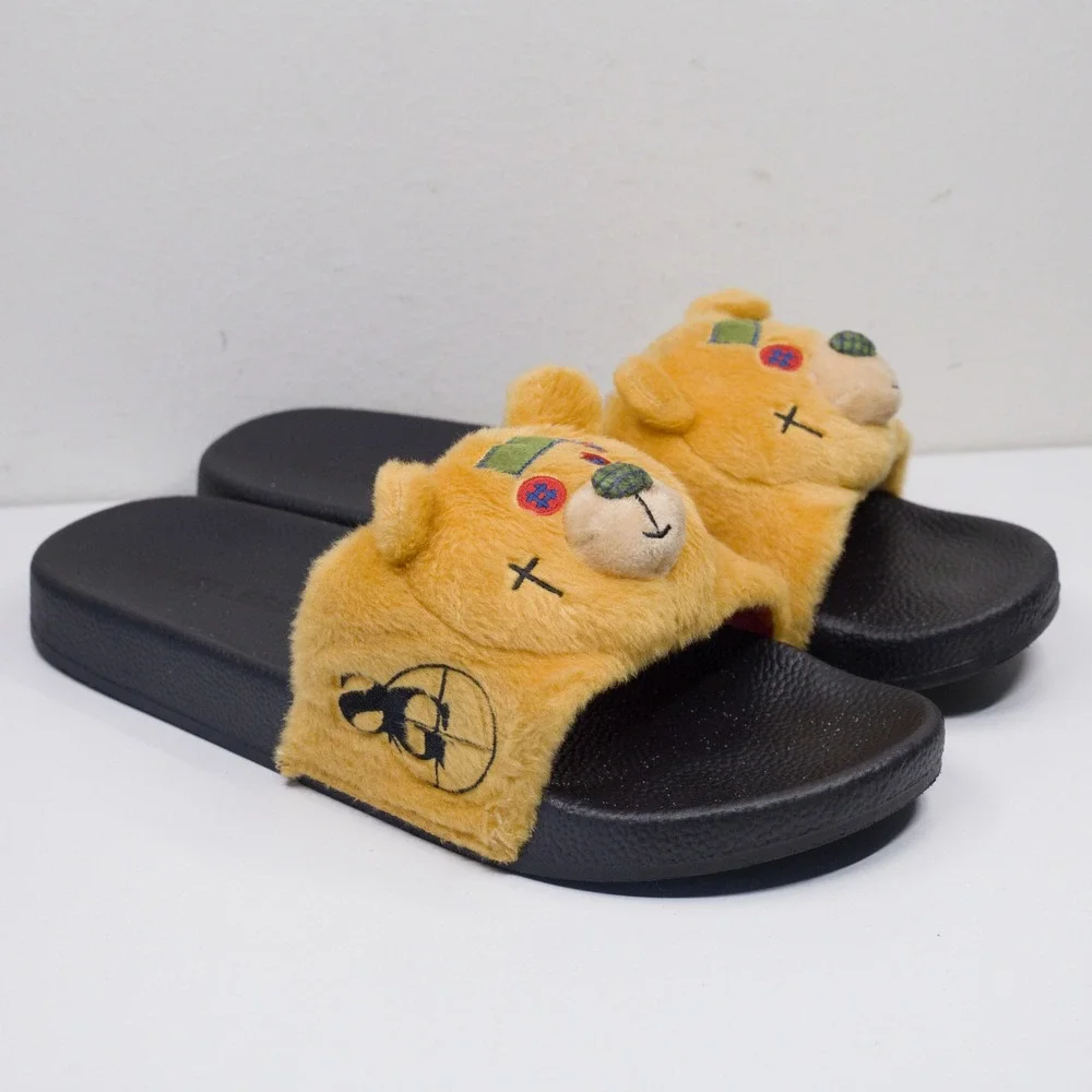 SNIPER GANG APPAREL Heartless‎ Teddy Bear Plush Slide Sandals Rare Mens Sz 47/13
